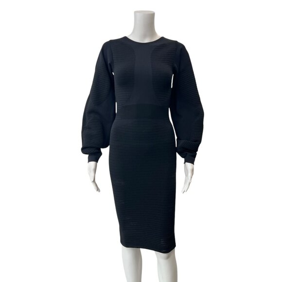 $395 NWT Wolford Black Electric Blue Trinity 3D Bodycon Dress size XS